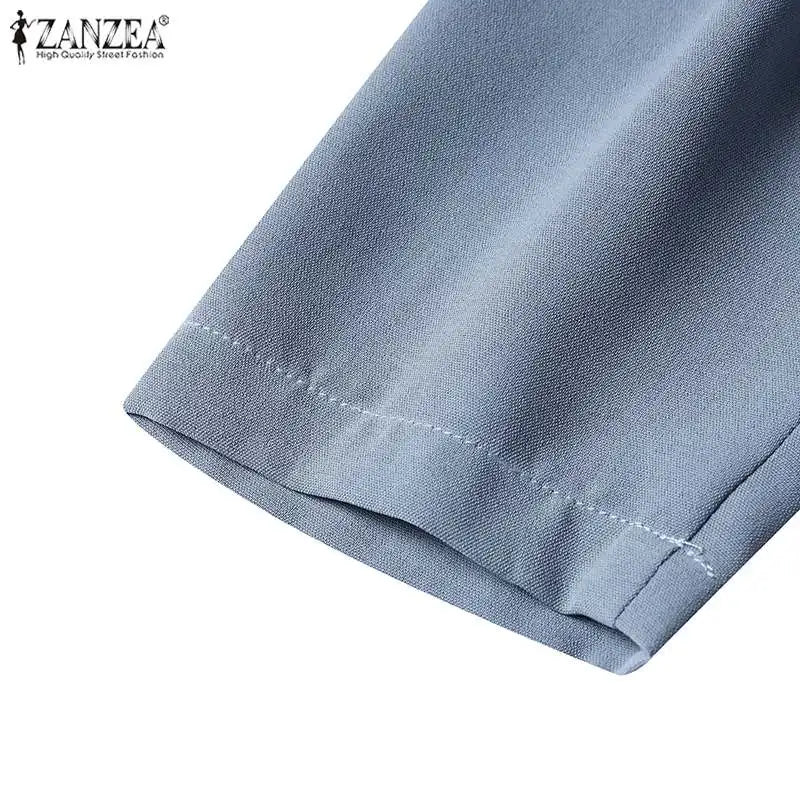 ZANZEA-vestido veraniego a la moda para mujer, vestido Sexy de Color sólido hasta la rodilla, vestido veraniego ajustado, elegante, manga 3/4, cuello en V, Vestidos OL de trabajo 2025