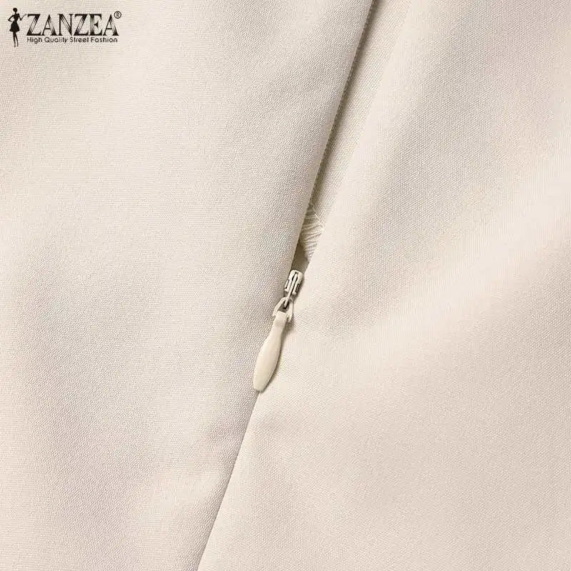 ZANZEA, vestidos de verano para mujer con cuello en V, Vestido informal de fiesta Bodycorn, Vestido de manga corta para mujer, Vestido elegante de trabajo, Vestido ajustado 2025