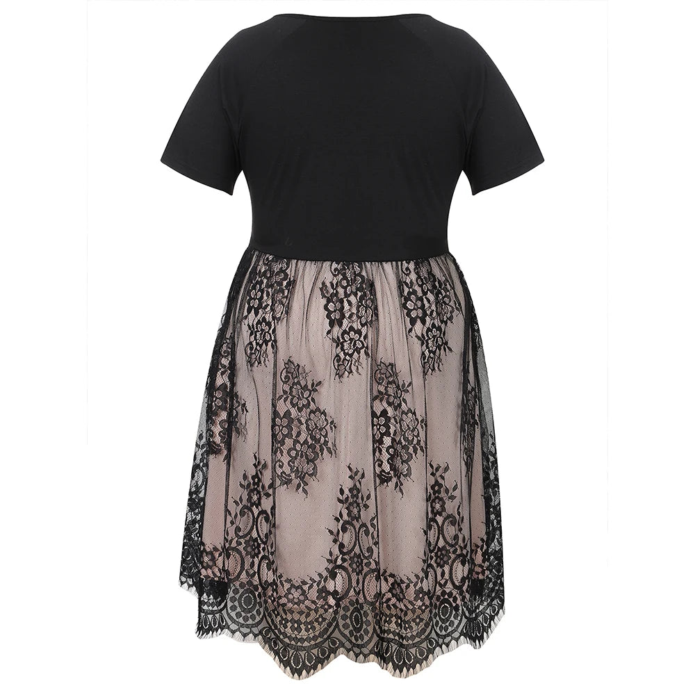 Vestidos de verano para mujer de talla grande, vestido largo sencillo de manga corta acampanado, vestido de fiesta de talla grande para mujer 5XL 6XL