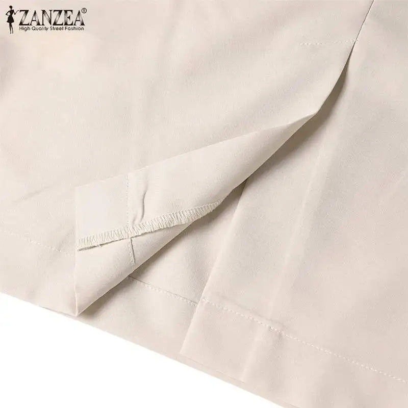 ZANZEA, vestidos de verano para mujer con cuello en V, Vestido informal de fiesta Bodycorn, Vestido de manga corta para mujer, Vestido elegante de trabajo, Vestido ajustado 2025
