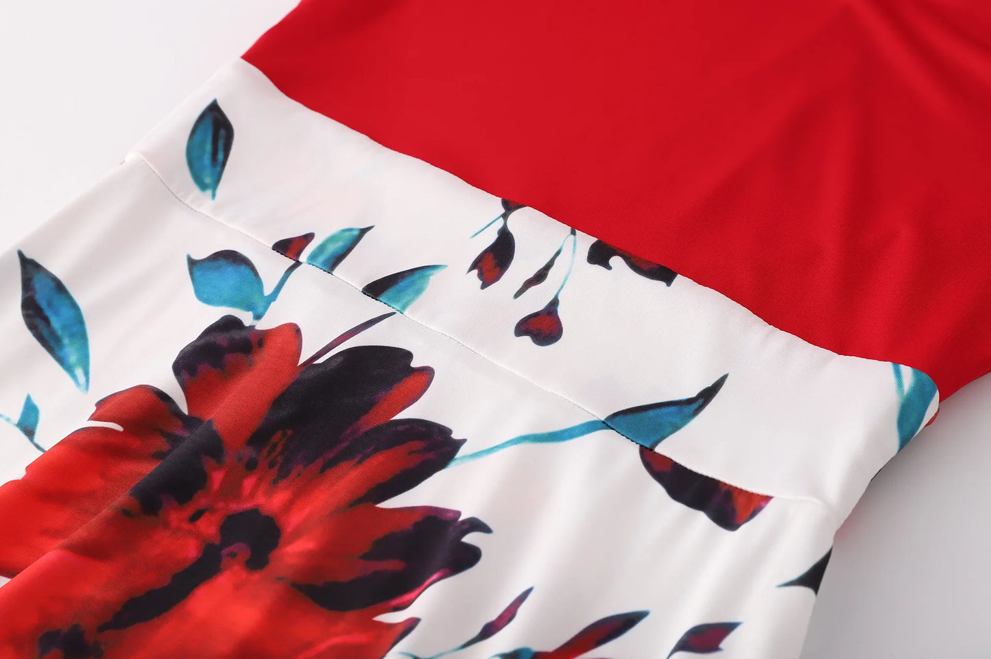 Venta caliente de otoño vestidos a juego de colores de flores europeas y americanas, vestidos largos, ropa de mujer en stock