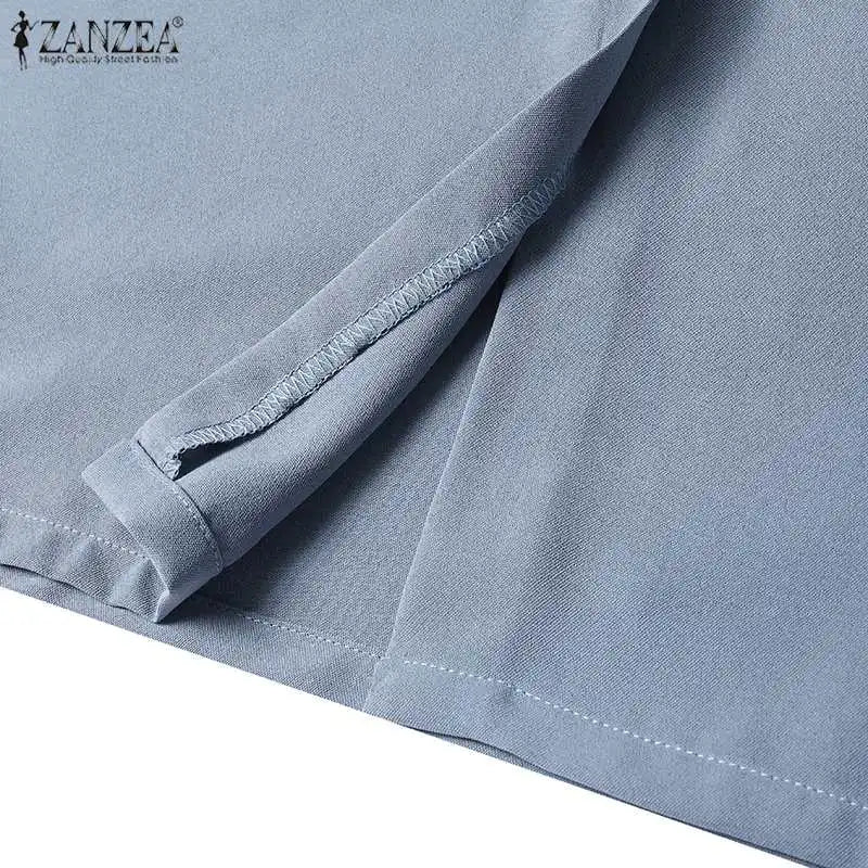 ZANZEA-vestido veraniego a la moda para mujer, vestido Sexy de Color sólido hasta la rodilla, vestido veraniego ajustado, elegante, manga 3/4, cuello en V, Vestidos OL de trabajo 2025
